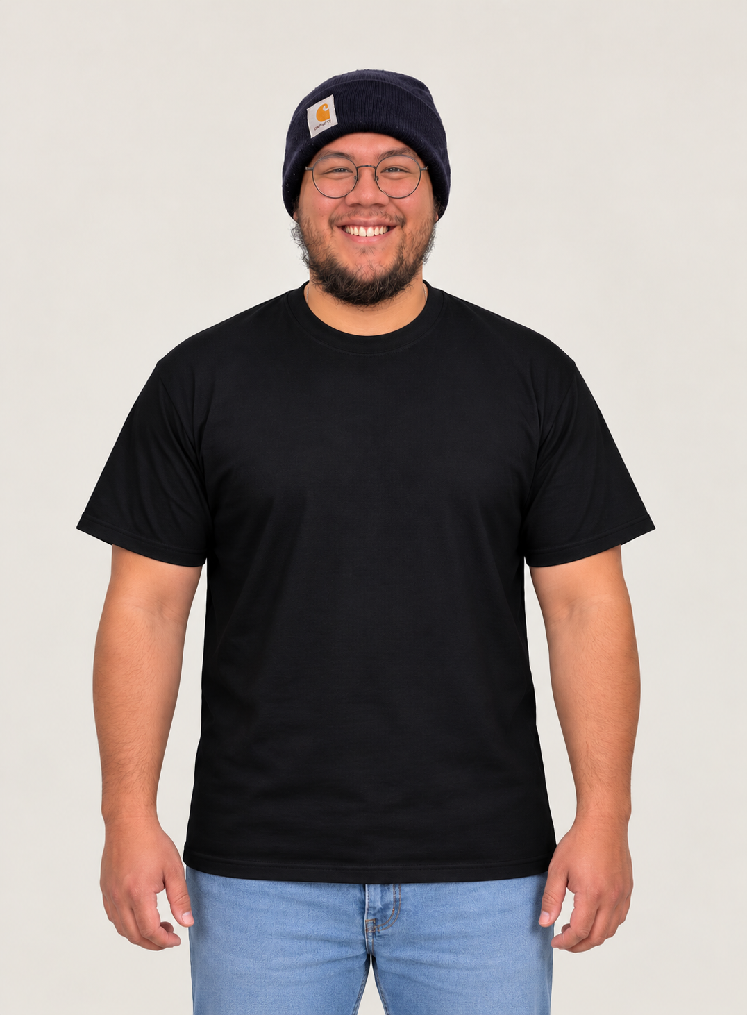 IzzRaw Inks model wearing a black T-shirt